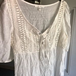 Mid sleeve sheer top